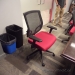 Red Mesh Back Adjustable Rolling Task Chairs with Arms